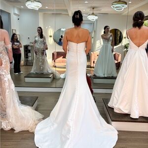 Martina Liana Elegant White Strapless Wedding Gown